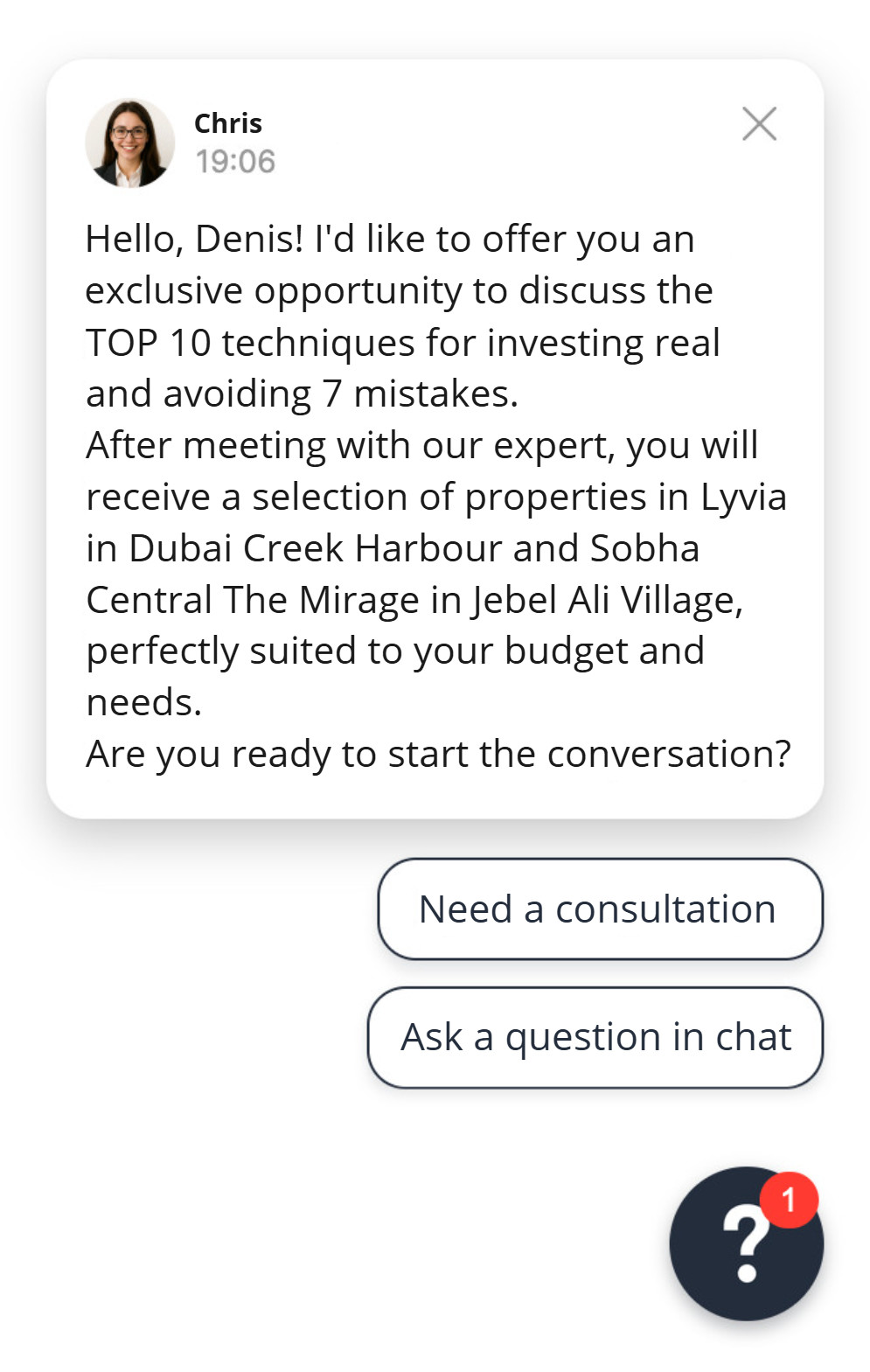 Personalized engaging message