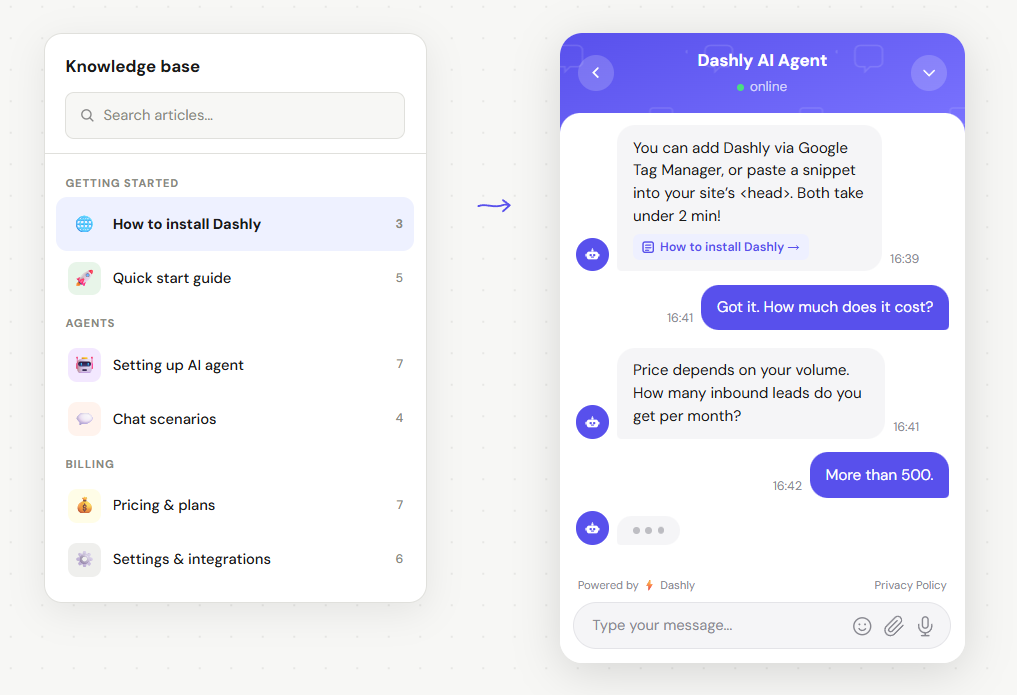 ai support agent conversation