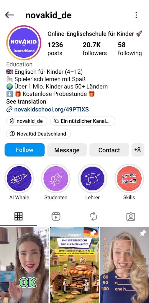 Novakid Germany account