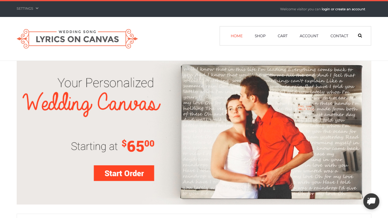 Live chat for Wedding Lyric Canvas