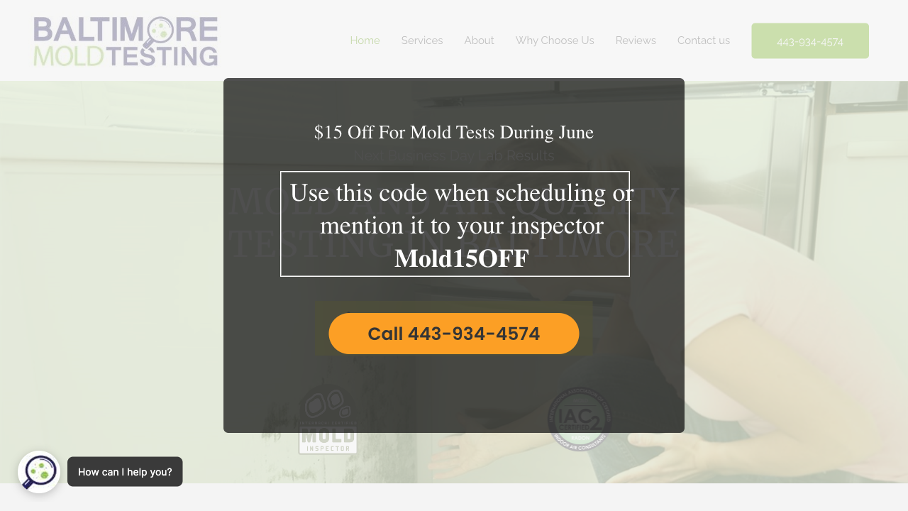 Live chat for Baltimore Mold Testing