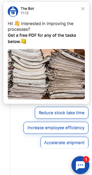 Lead qualification chatbot on a software company blog