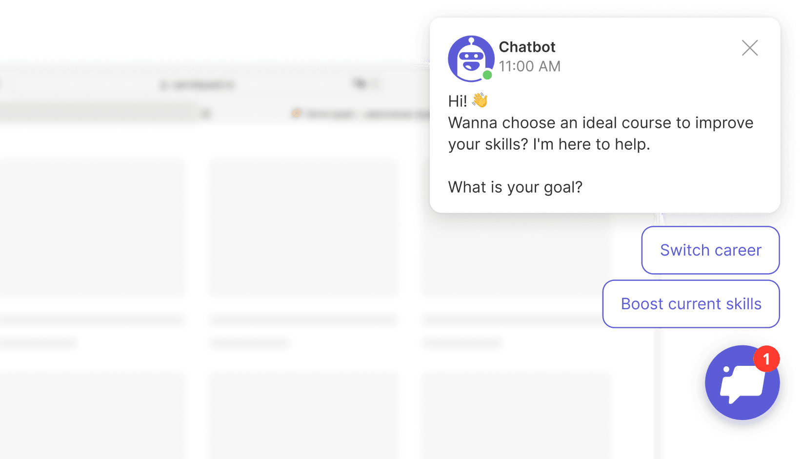 Lead qualifying chatbot on the main page of your website