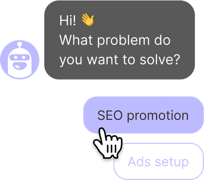 The chatbot will automatically guide your users and help them with their questions